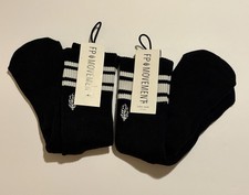 2 PAIR - Free People Movement Logo Stripe Tube Socks Black FP Movement