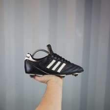 UK 7 - adidas Kaiser 5 Black Leather Mens SG Soft Football Boots Studs 104629