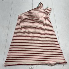 Maeve Anthropologie Marketa Red Striped One Shoulder Mini Dress Women's Size S