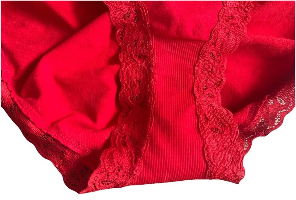 Bragas de corte alto con ribete de encaje crujiente trasero talla 12 de moda vintage Foto 2 de 4