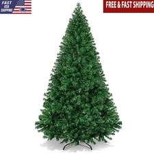 6ft Artificial Christmas Tree Unlit Hinged Design Realistic Foliage Easy Setup