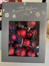 POTTERY BARN WHITE LED Ornament RED Garland String Lights - 6 FEET