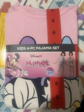 Disney Minnie Girls 4 Piece Pajama Set.