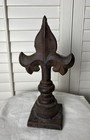 Vintage Fleur De Lis Cast Iron Finial /Post Top/ Decor 12" Large