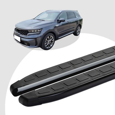 Trittbretter passend für Kia Sorento ab 2021 (Model: DOLU, Farbe: Schwarz)
