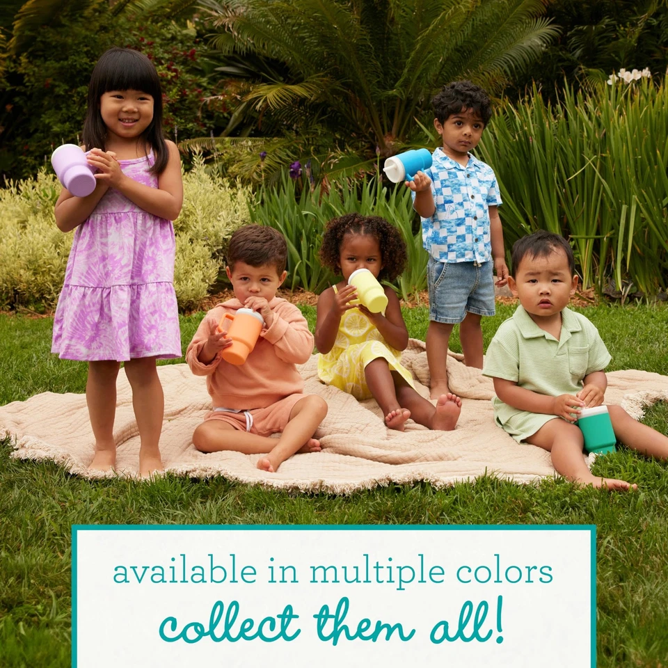 Силиконовая детская чашка Infantino My 1st Tumbler сиреневая 9 унций с ручкой и соломинкой - Изображение 4 из 4