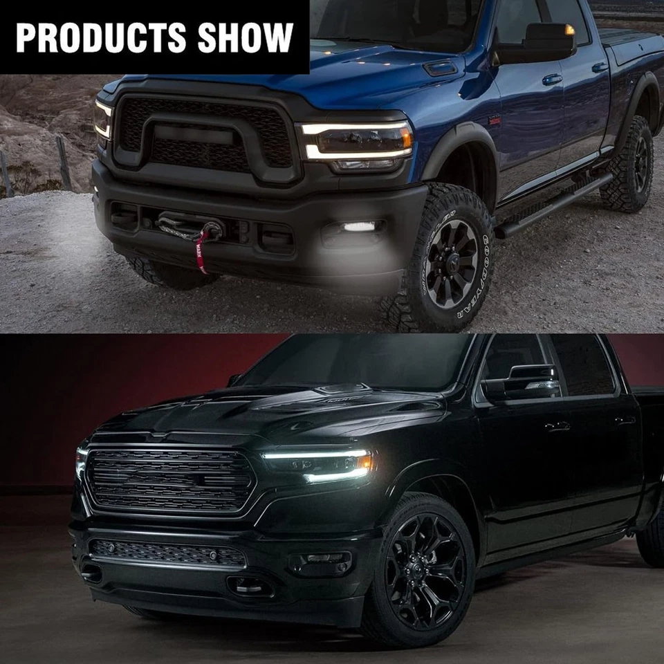 Luces antiniebla LED luces de conducción con cables de soporte para Dodge Ram 2500 3500 2019-2024 Foto 3 de 4