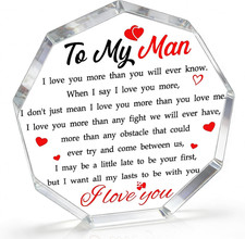 Valentines Day Gifts for Him to My Man Acrylic Plaque Gifts for Husband from Wif