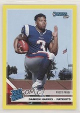 2019 Panini Donruss Rated Rookie Press Proof Yellow Damien Harris #309 2s4