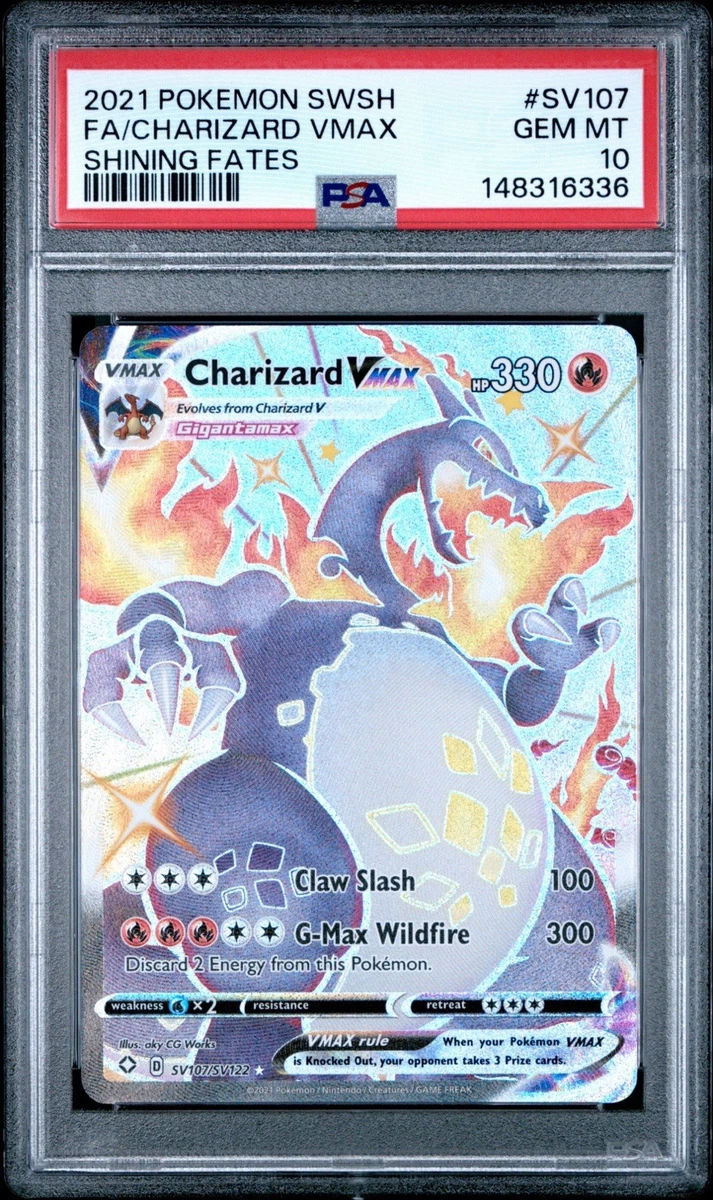 PSA 10 Charizard VMAX Shining Fates Full Art SV107/SV122 Pokemon