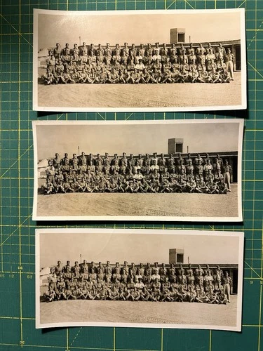 WW2 RAF India Panoramic Group Photos x3 – One Dated May 1944 – KD Uniforms