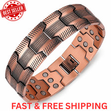 Men's Copper Bracelet,3X Strength 99.99 Copper Magnetic Adjustable Length