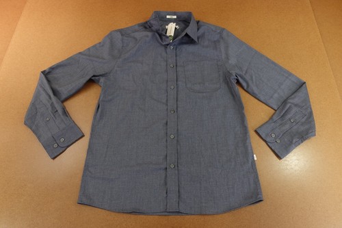 Julian & Mark Mens Medium Blue Brushed Chambray Long Sleeve 1 Pocket Shirt NWT