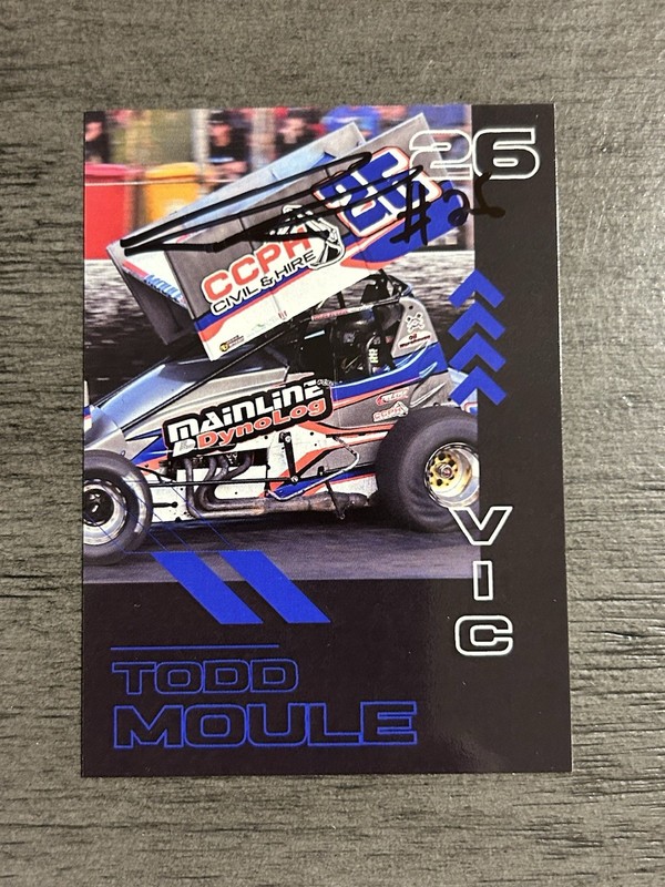 Autographed Todd Moule World Of Outlaws SprintCar Trading Cards USAC Racing IMCA