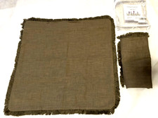 18x18 Foindtower Set of 2 Decorative Linen Fringe Throw Pillow Covers Green