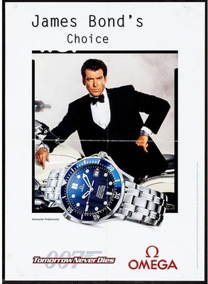 JAMES BOND S CHOICE OMEGA, REPRO VINTAGE WERBEPLAKAT, HOCHWERTIG AN