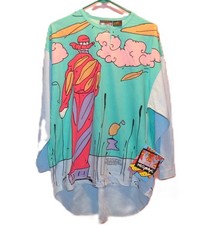 Vintage NeoMax by Peter Max Monk with Falling Leaves Henley Sz. Med NWT