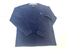 Polo Ralph Lauren Men's Medium Navy Blue Waffle Knit Thermal Long Sleeve