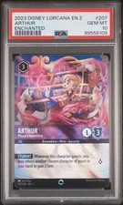 DISNEY LORCANA EN 2-RISE OF THE FLOODBORN ARTHUR - WIZARD'S APPRENTICE PSA 10