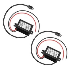 DC 12V/24V to 5V 5A 25W USB C Step-Down Converter Buck Module Power Black