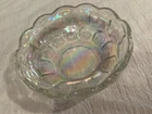 Vintage Federal Glass Iridescent Clear Carnival Glass Bowl Candy Dish