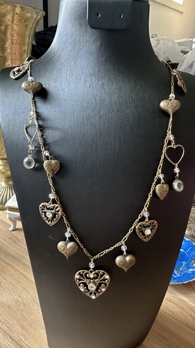 Vintage Glass Works Studio Gold Heart Charm Necklace