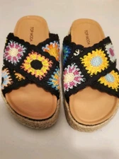 Top Moda Crochet Slide Sandals Size 7
