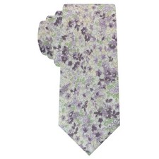 Ties for Men, Sage Green Cotton Floral Tie 2.76" Flower S: Taro Purple  Cyan