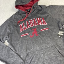 Alabama Crimson Tide Hooded Sweatshirt Mens XL Gray Colosseum Big Logo NWT