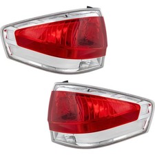 Halogen Tail Light Set For 2008 Ford Focus Clear Red Lens W Bulbs 2pcs