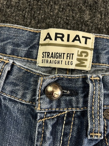 Ariat Jeans Mens M5 Straight Fit Leg 32 x 32 Denim Distressed Cowboy Western - Picture 3 of 15