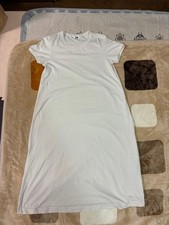 White Cotton Long Dress Short Sleeve Casual Summer Rustic