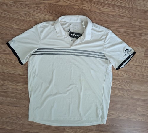 NEW Adidas Golf Polo Shirt White Short Sleeve Men's 2XL (26" pit to pit)