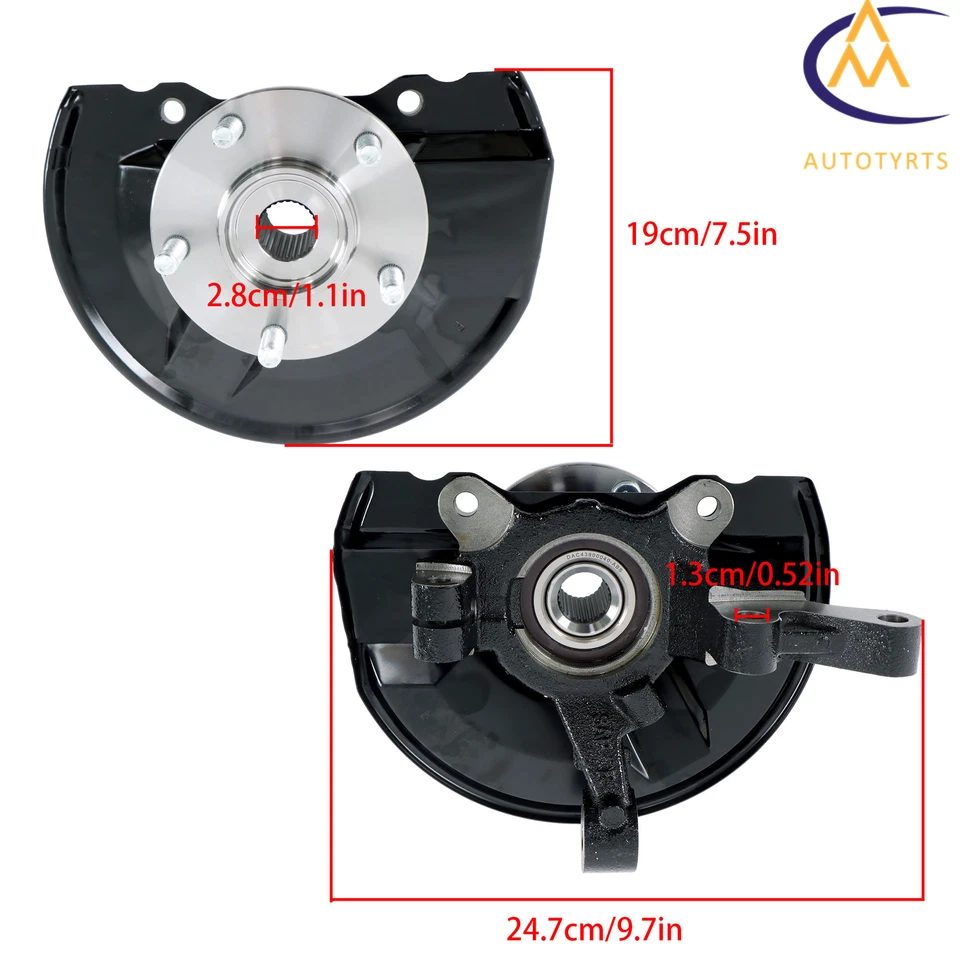 Conjunto de cojinete de nudillo de dirección y cubo de rueda para Mitsubishi Outlander 2007-2018 Foto 4 de 4