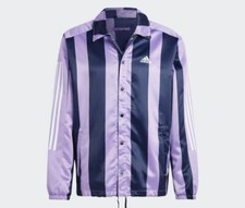 Adidas Originals Men's Satin Coaches Jacket - Violet - Men's Size Small - 1B8392