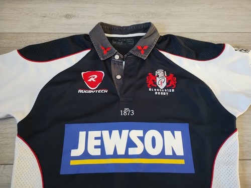 Gloucester Rugby Away Shirt 2007/2008 - Rugbytech Medium M Jersey Blue Top A7C - Picture 2 of 12