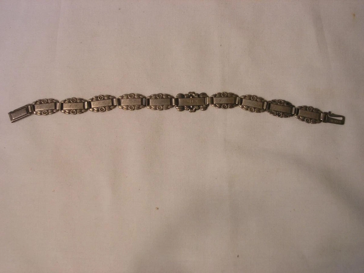 VINTAGE WWII STERLING SILVER FORGET ME NOT BRACELET eBay