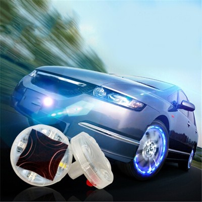 4-Pack Solar Tire Lights - LED Wheel Decoration Lights With Motion Sensor