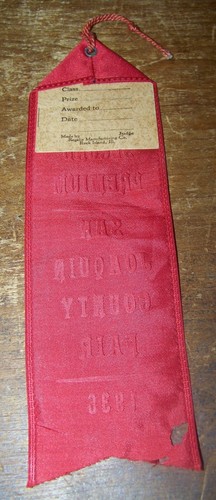 1936 SAN JOAQUIN COUNTY FAIR CA 2ND PREMIUM RIBBON AGRICULTURE FARM - Imagen 2 de 2