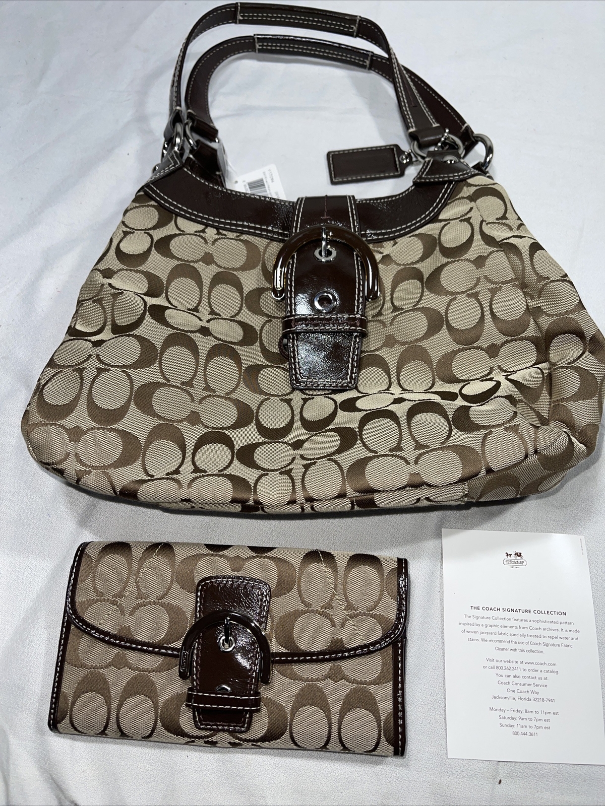 Authentic COACH M1126-F17094 Signature Hobo Shoulder Handbag SV 