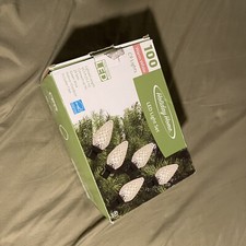 Holiday Home 100 LED C9 Lights, Warm White with Green Wire