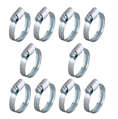 10x Schlauchschellen  Edelstahl  Edelstahl W2 mit Schneckengewinde Rohrschellen