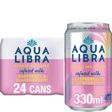 AQUA Libra  Refreshing Sparkling Water natural Fruit No Sugar Calories  24x330ml