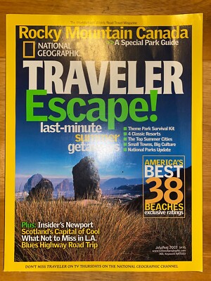 National Geographic Traveler Magazine July August 2003 Escape Last Minute Summer
