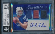 ANDREW LUCK 2012 PANINI CERTIFIED MIRROR BLUE FRESHMAN FABRIC JERSEY AUTO RC /49