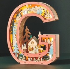 Anthropologie Wonderland Scene Monogram Light-Up Holiday Decoration Letter G