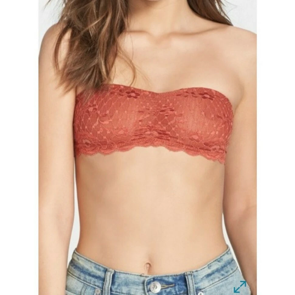 FREE PEOPLE Strappy Back Lace Bandeau Bra Womens Small