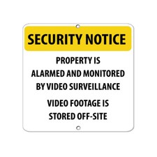Square Metal Sign Multiple Sizes Security Notice Property Alarmed Monitored