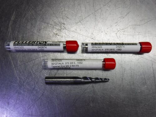 3 NEW! Fullerton 3/8" Carbide Tapered Endmill 2 Flute 38423ZE