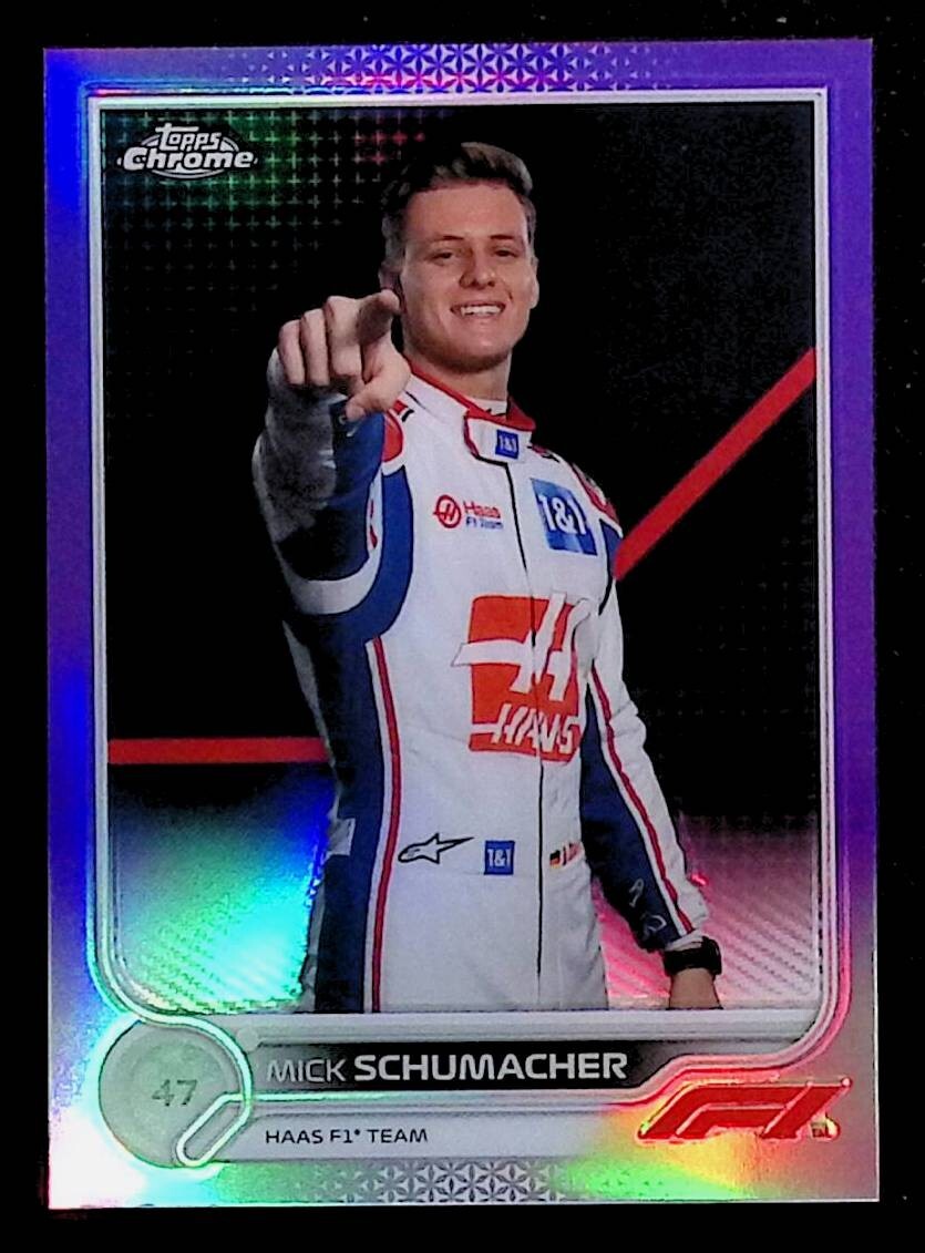 Mick Schumacher 2022 Topps Chrome F1 Purple Refractor #69 211/399